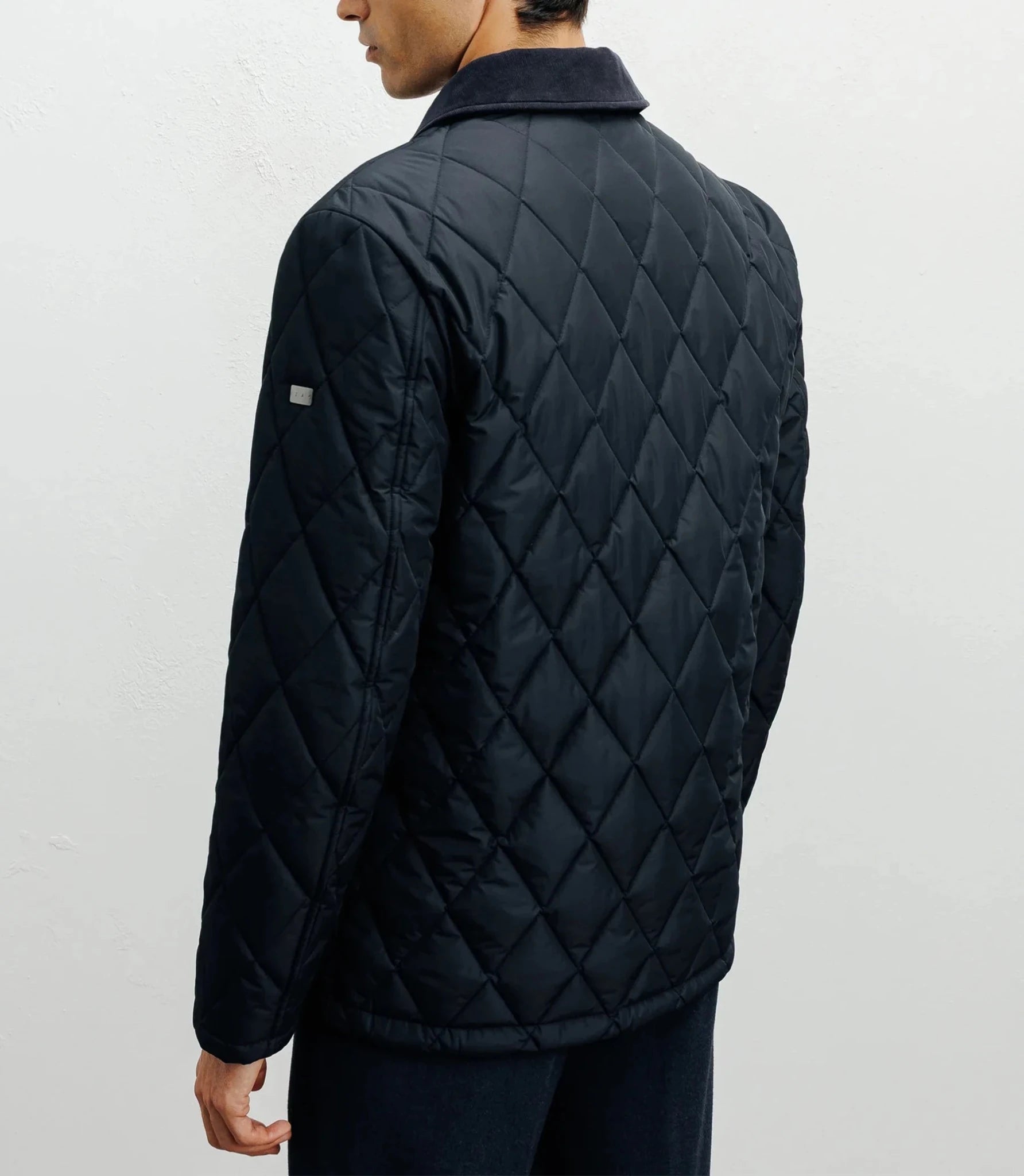 Navy shirt collar jacket
