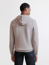 Pull à capuche en maille taupe