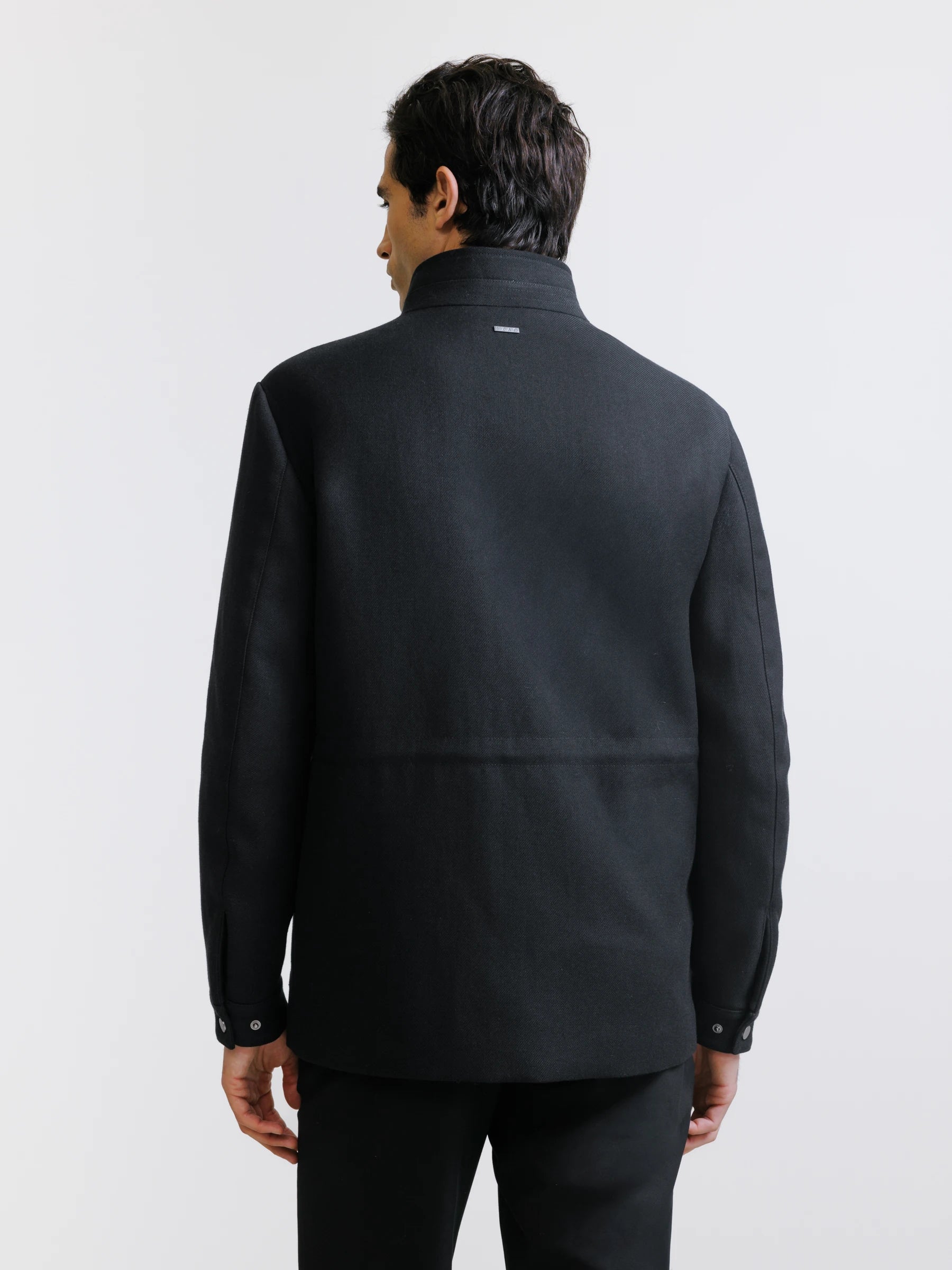 Parka courte à col montant noire