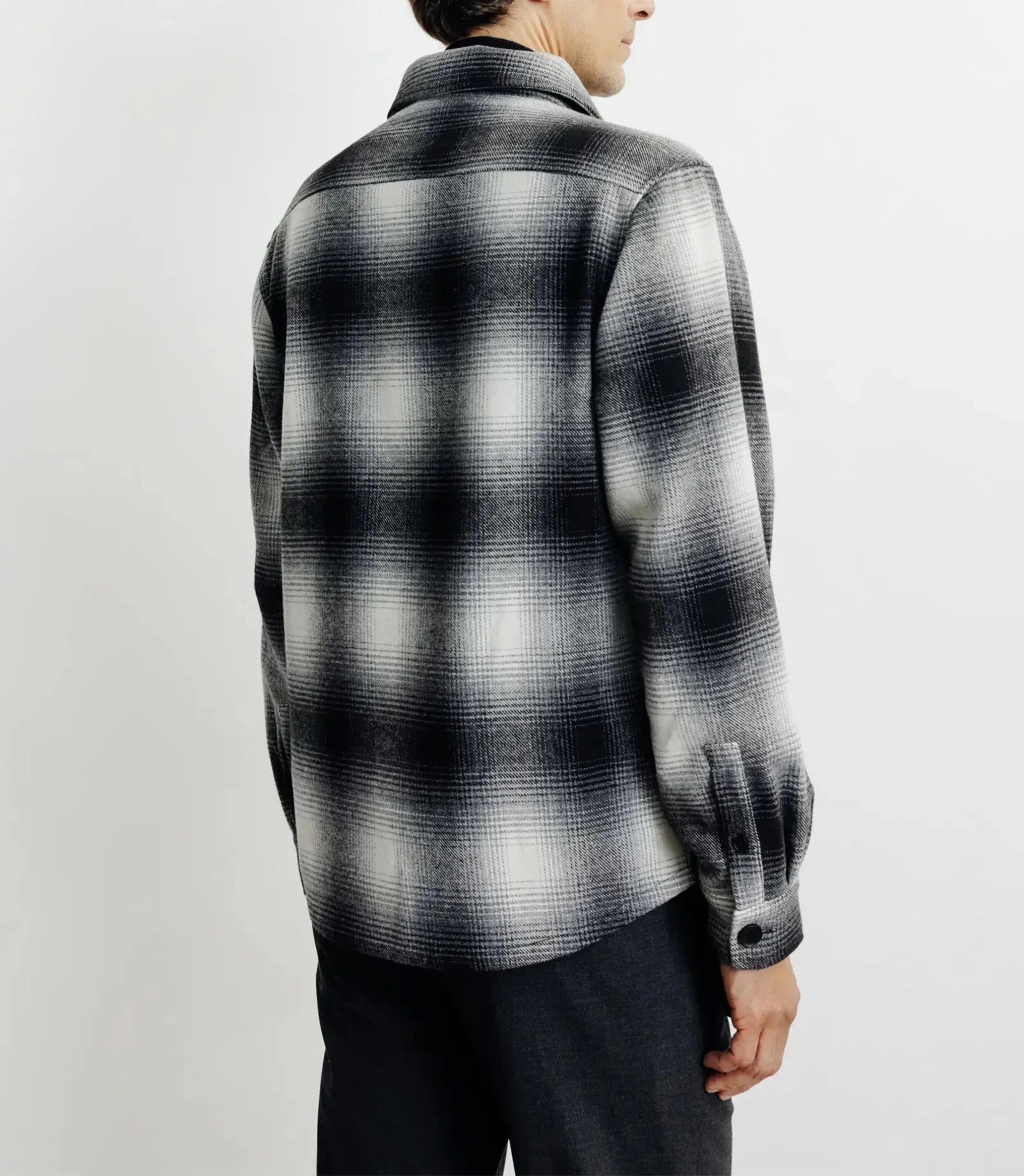 Grey small-check overshirt