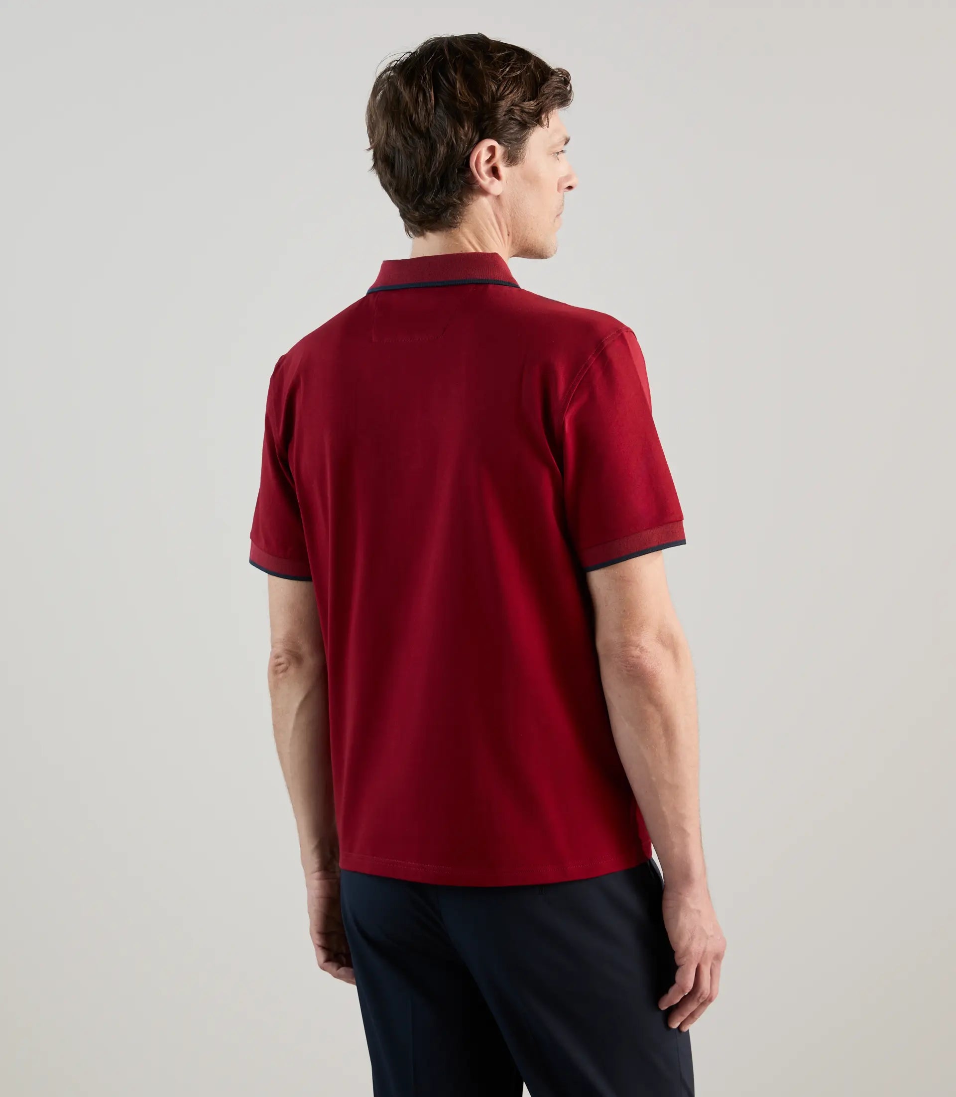 Polo à col zippé rouge foncé - IZAC