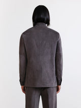 Veste col mao châtaigne