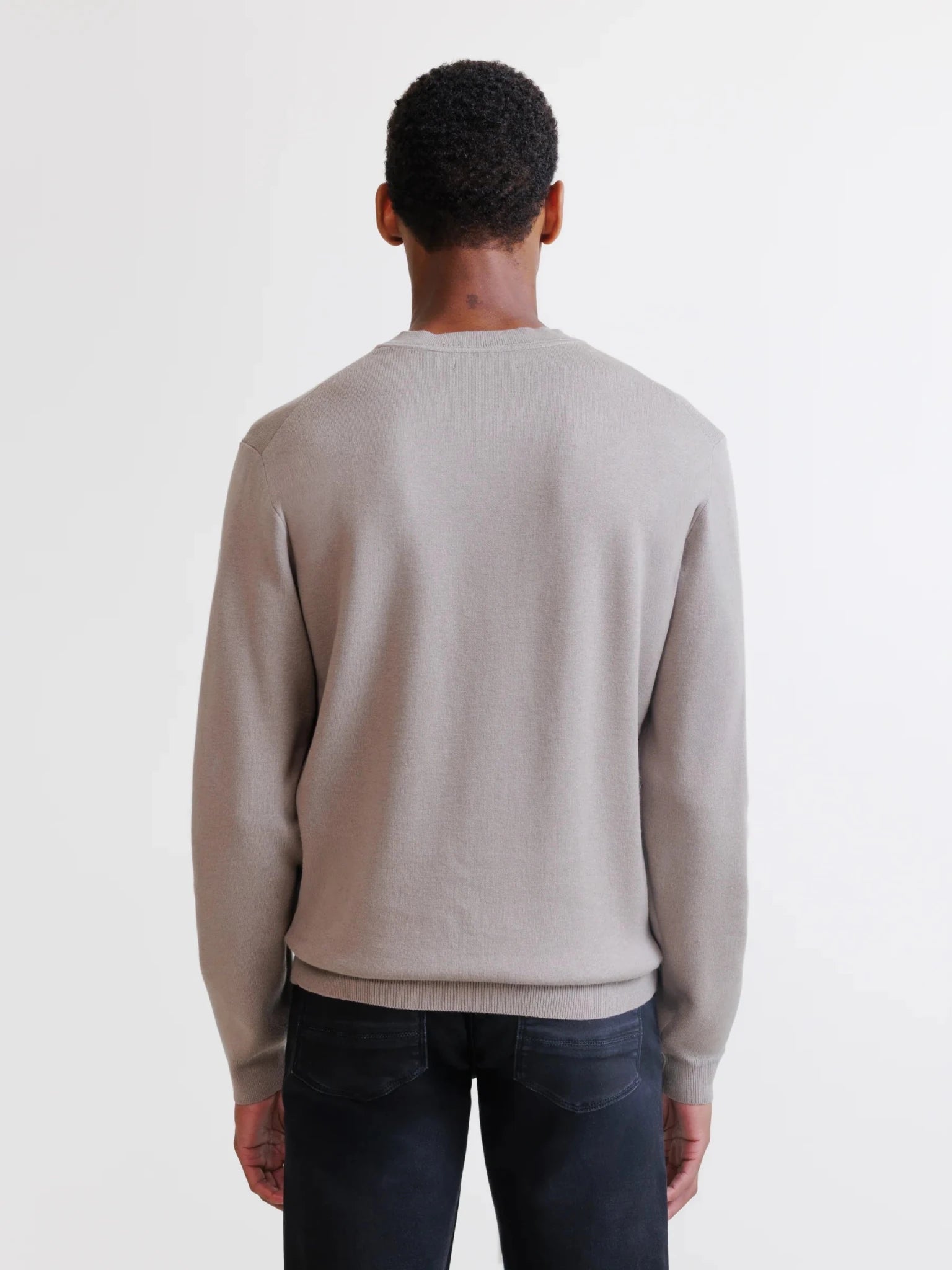 Pull col rond teddy taupe - IZAC