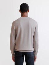 Pull col rond teddy taupe