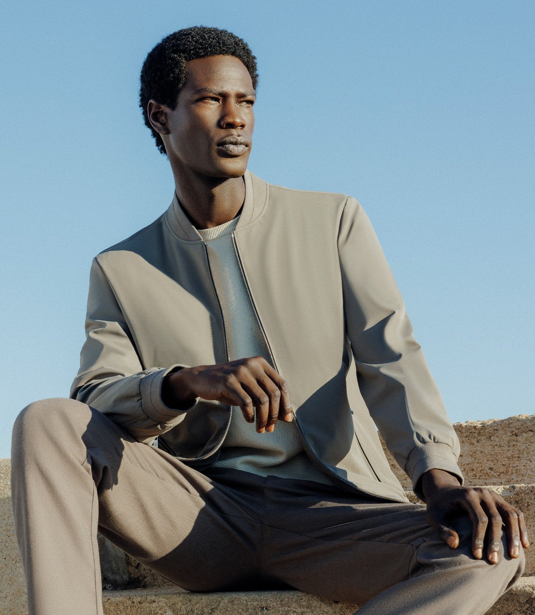 Blouson col teddy gris - IZAC