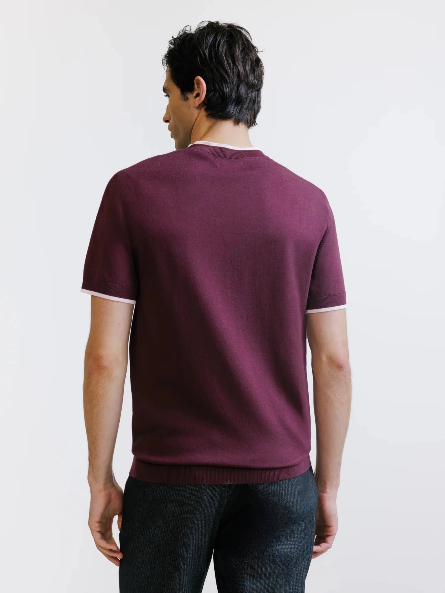 T-shirt en maille bordeaux - IZAC