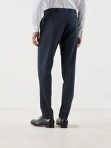 Navy blue 100% wool city trousers