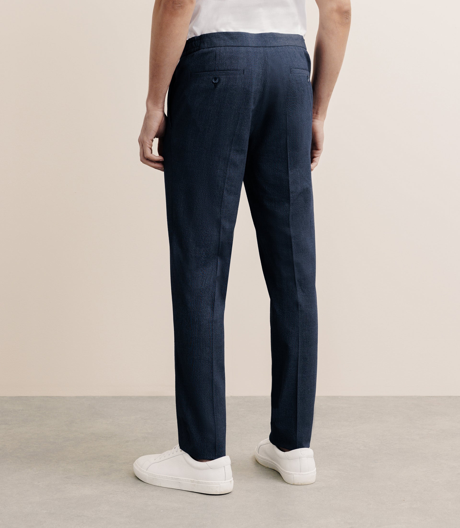 Pantalon ville taille élastique bleu denim