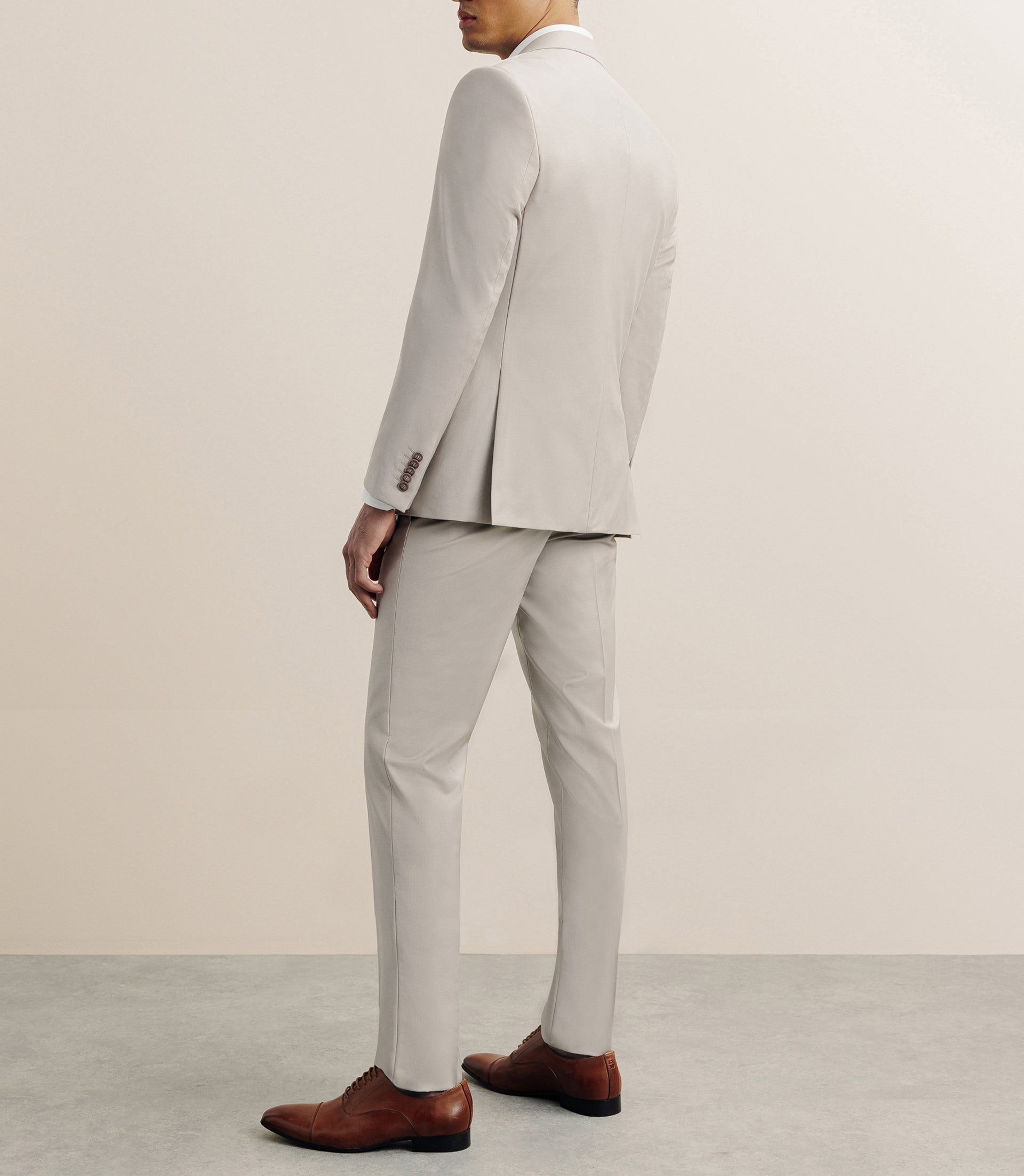 Costume 3 pièces cérémonie ajusté beige - IZAC