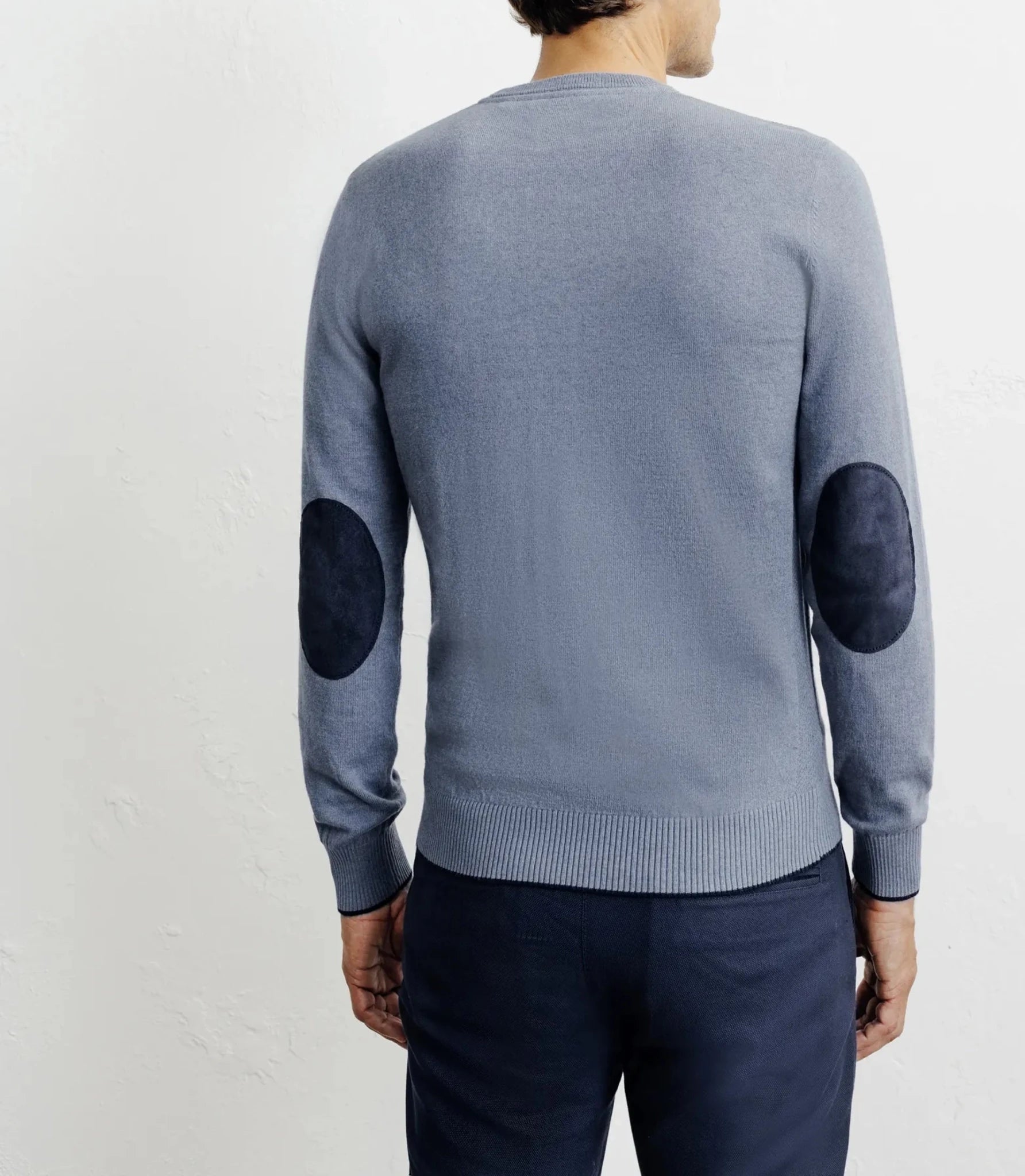 Pull col rond en coton indigo - IZAC