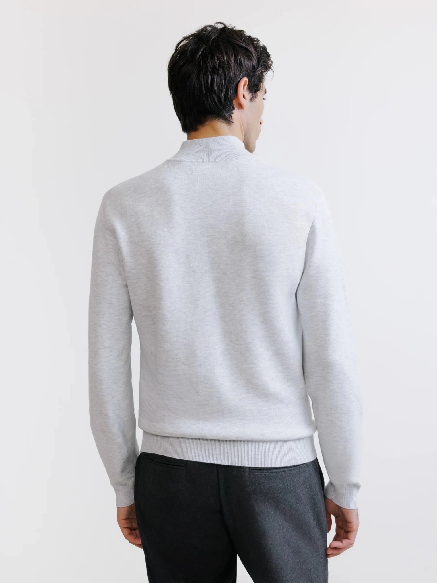 Pull à col demi-zippé gris clair - IZAC