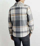 Grey large-check overshirt