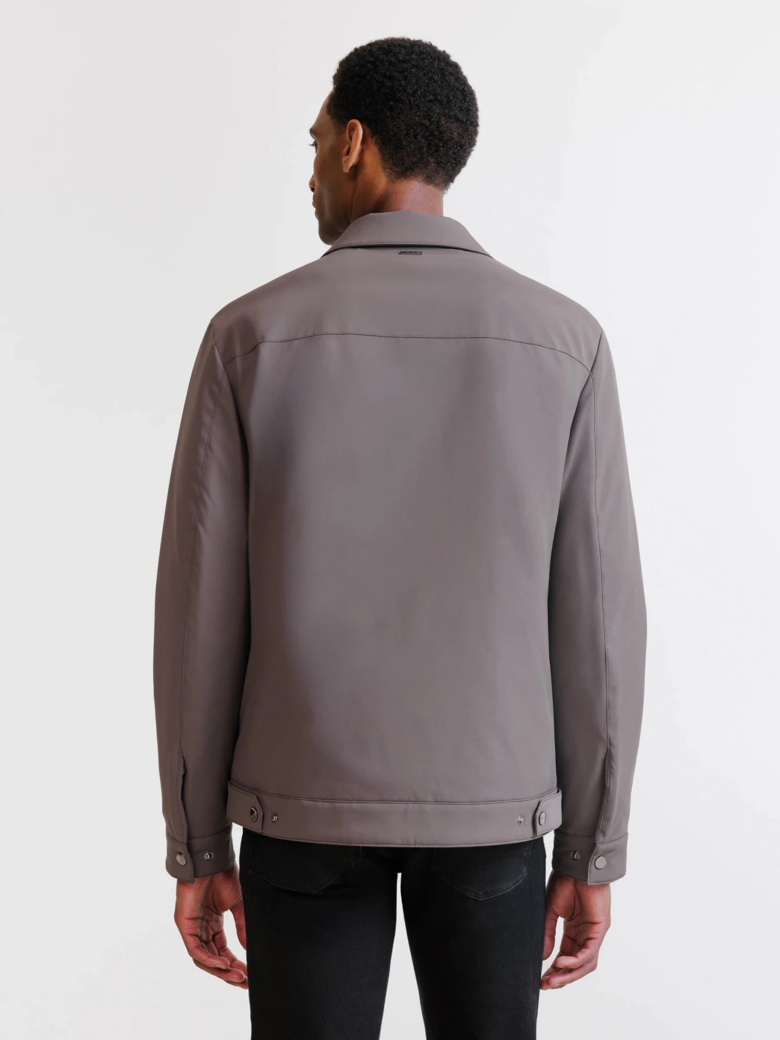 Blouson col chemise taupe