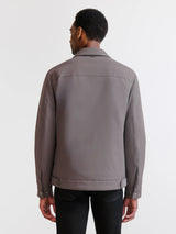 Blouson col chemise taupe