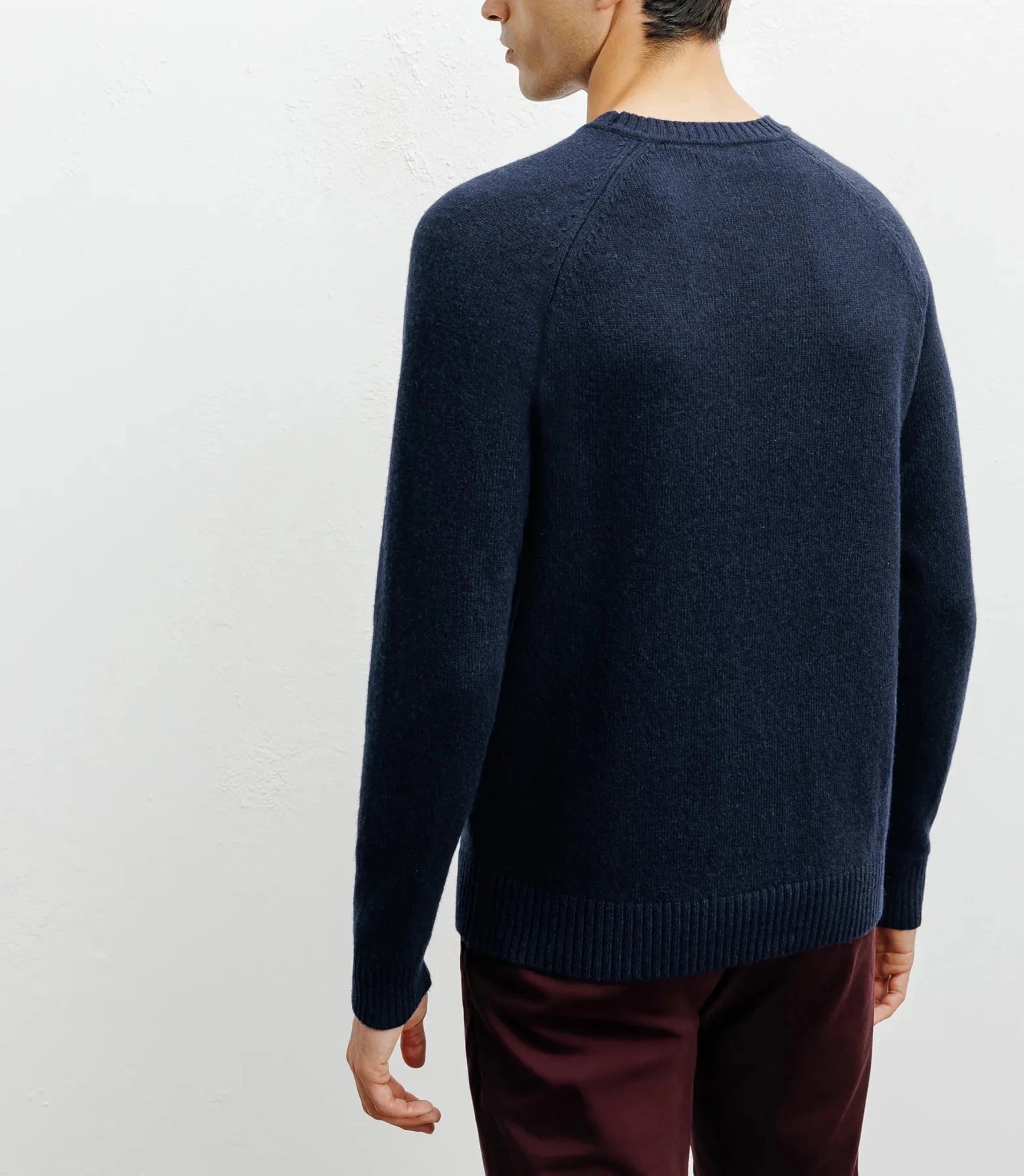 Pull en laine col rond marine - IZAC