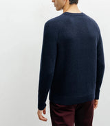 Navy wool round-neck sweater
