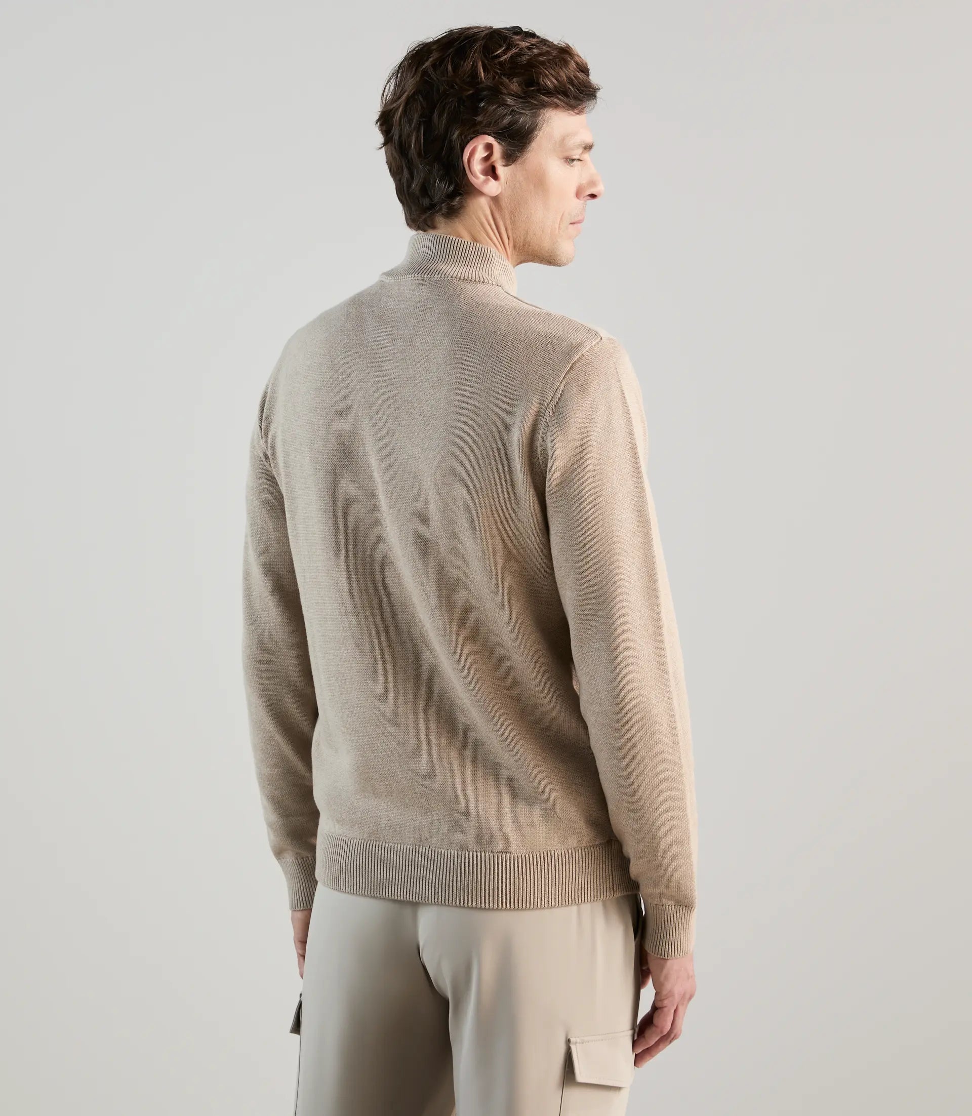 Gilet col montant bi - matière beige - IZAC