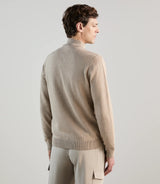 Gilet col montant bi - matière beige - IZAC