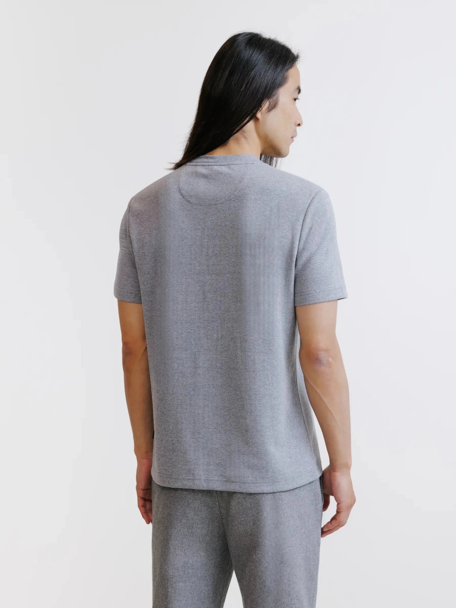 T-shirt en chevron gris chiné - IZAC