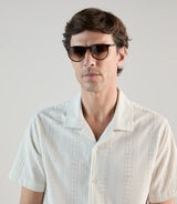 Chemise casual brodée beige - IZAC