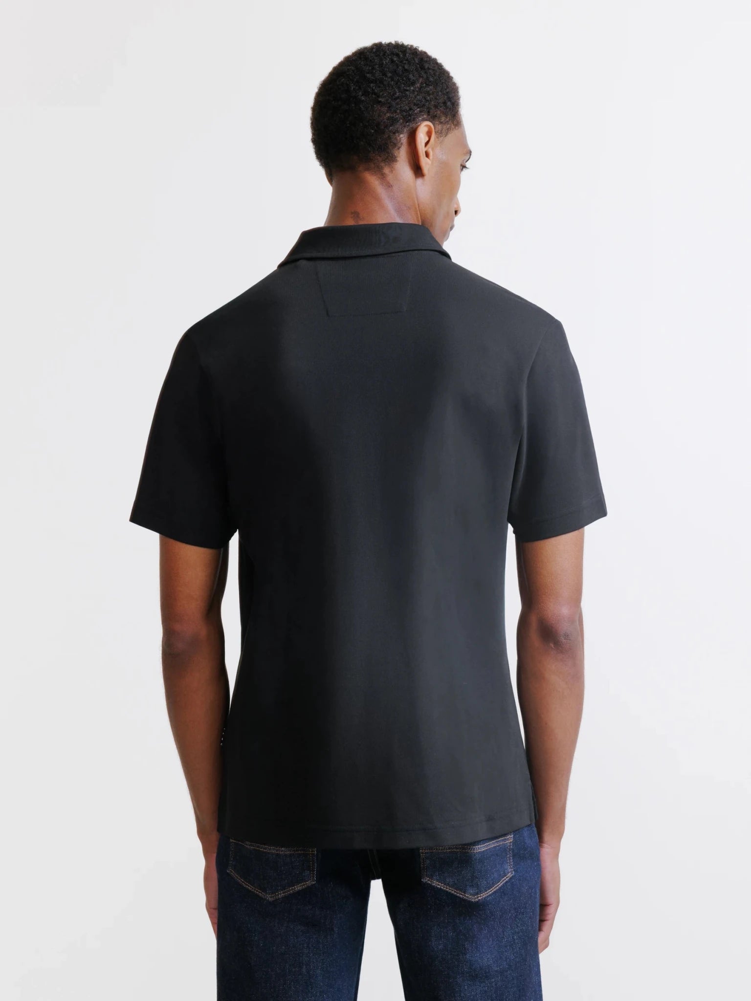 Polo col ouvert noir - IZAC