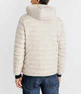 Down jacket with Beige removable hood