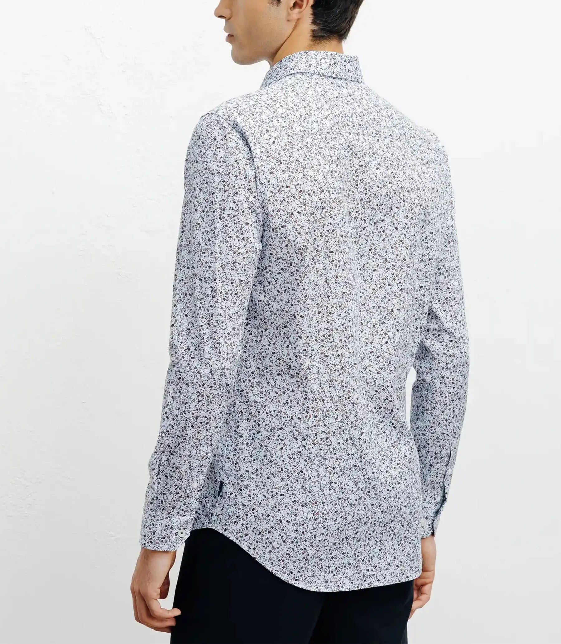 Chemise casual imprimée fleurs ciel - IZAC