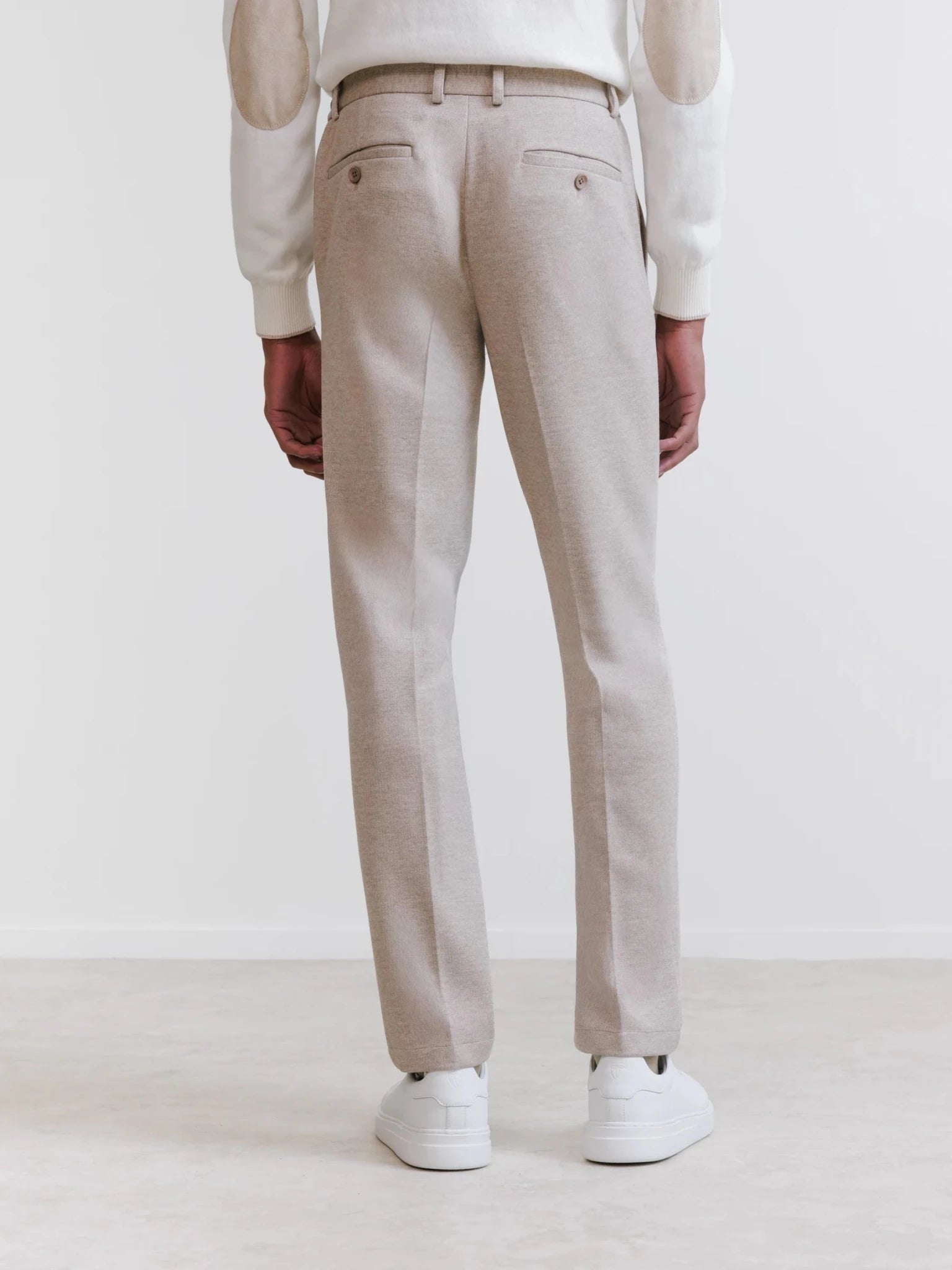 Pantalon ville en maille beige - IZAC