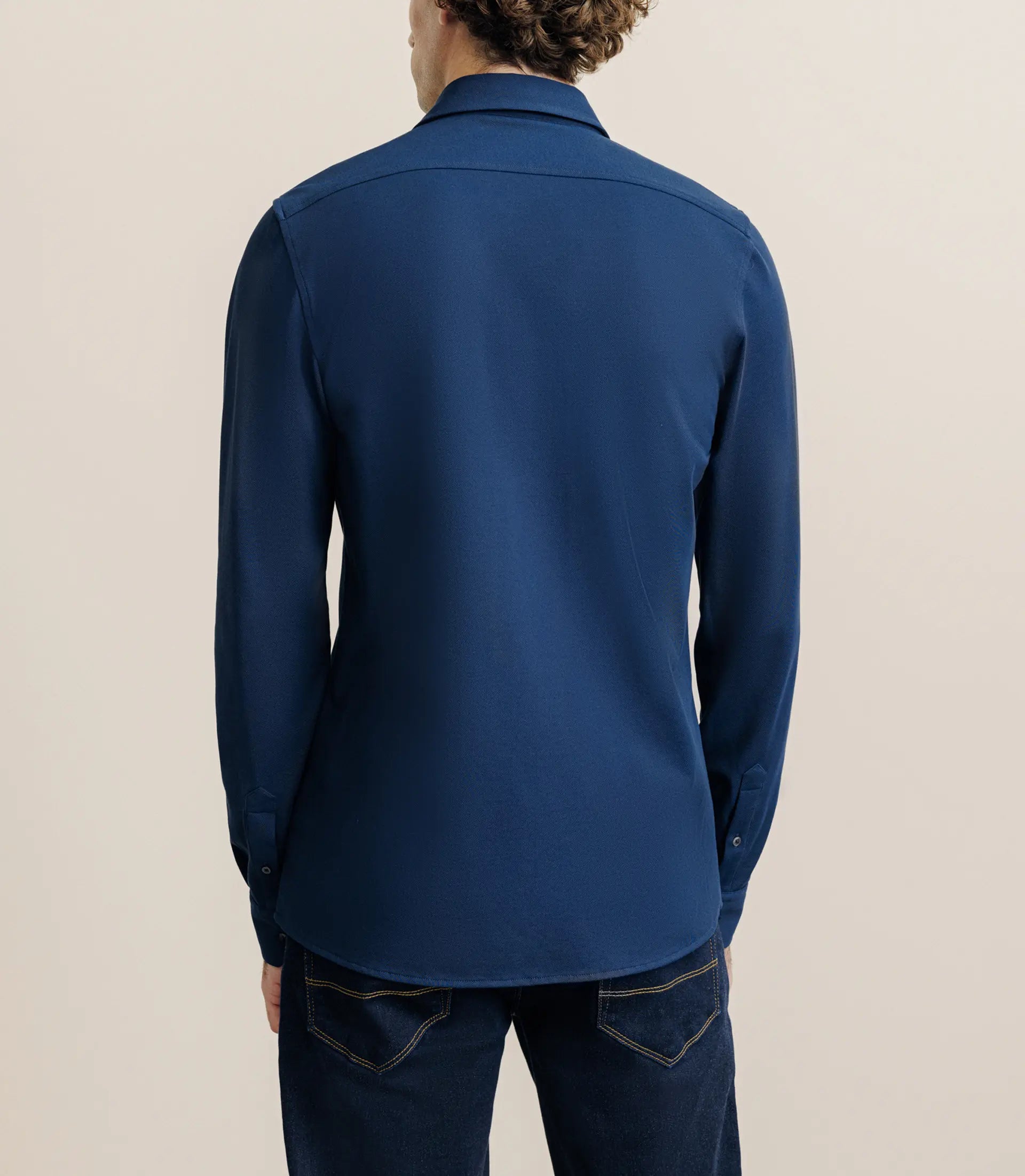 Chemise slim en maille marine - IZAC