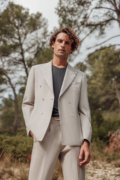 Veste ville croisée 6 boutons beige - IZAC