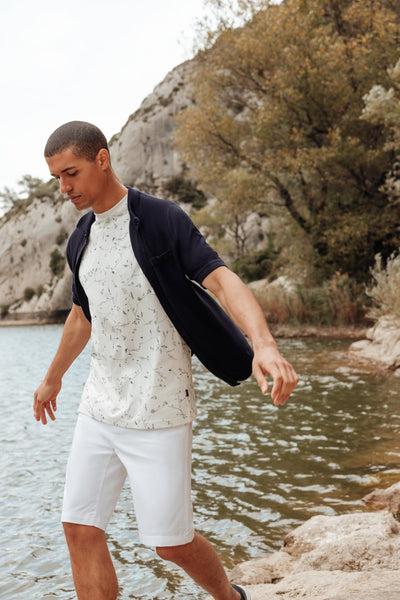 T-shirt à fleurs blanc - IZAC