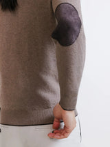 Taupe V-neck sweater