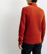 Pull col roulé uni rouge clair