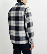 Navy large check overshirt
