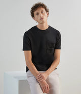 T-shirt col rond à manches courtes noir - IZAC