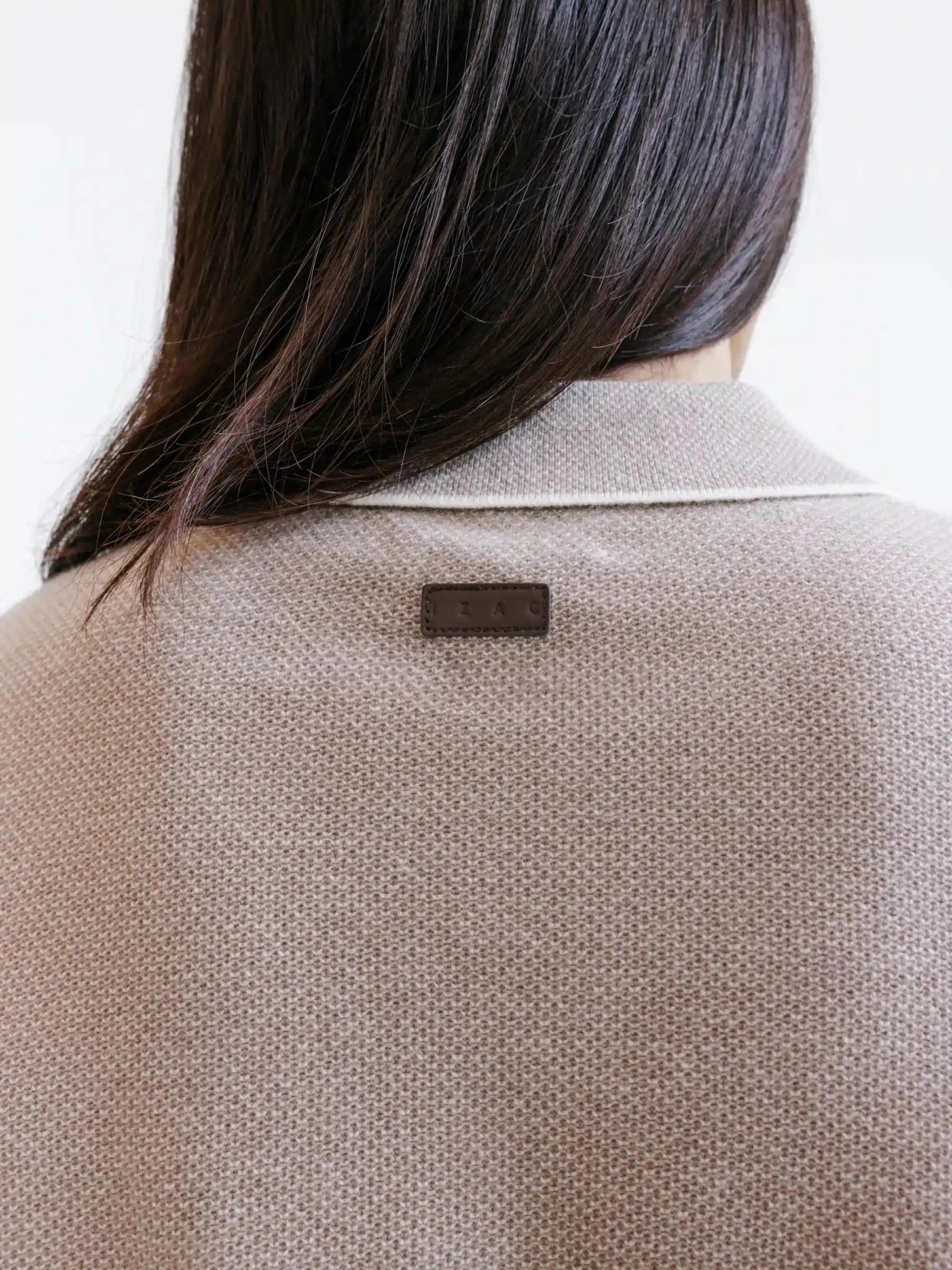 Pull col polo zippé beige - IZAC