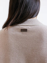 Beige zipped polo neck jumper