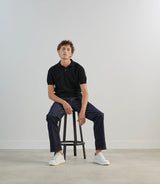 Polo col boutonné noir - IZAC