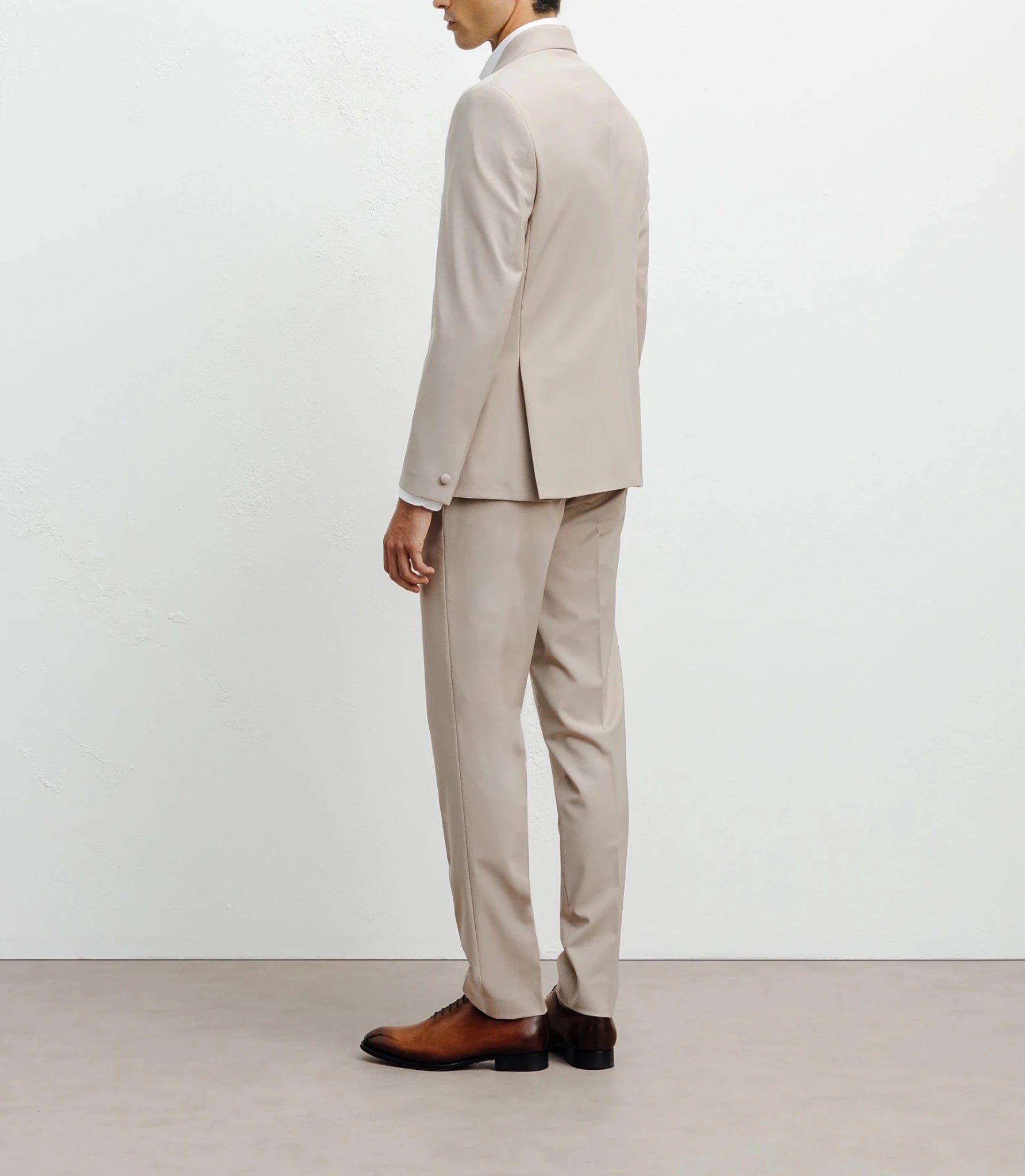Costume croisé double col beige