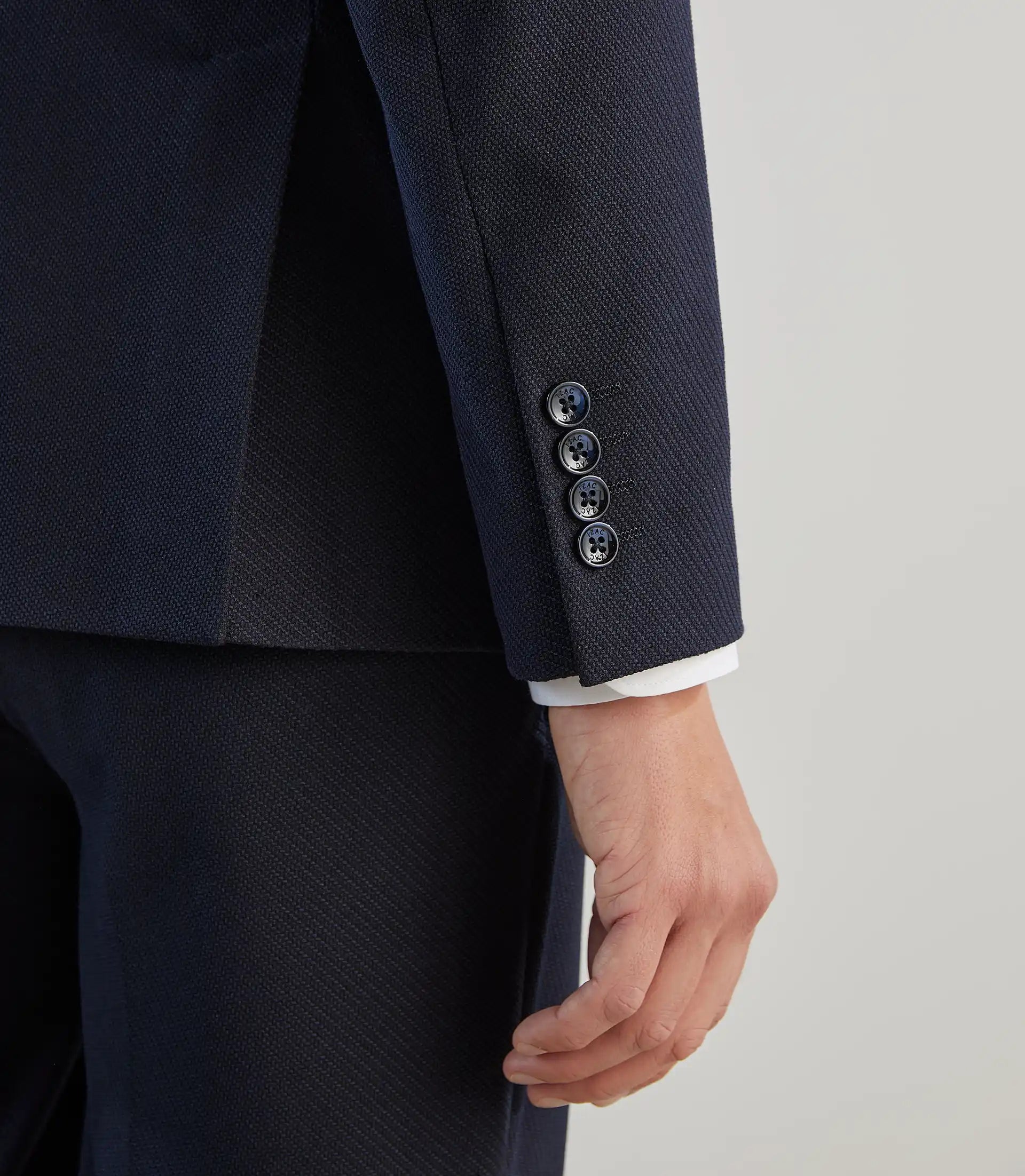 Veste ville tissu armuré marine - IZAC