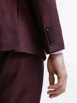 2-button suit in plum wool