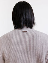 Beige wool collared cardigan