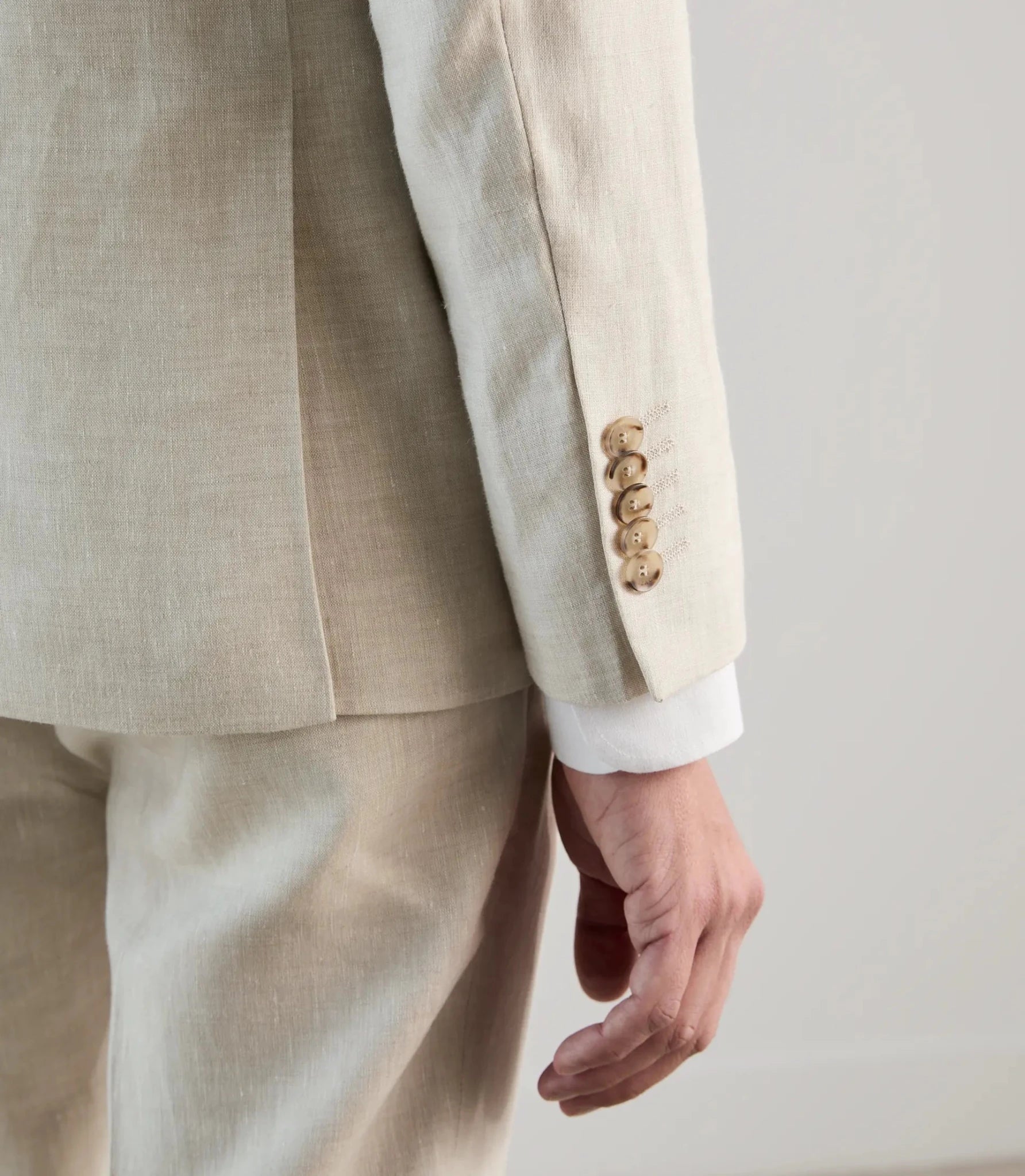 Veste ville croisée 100% lin beige - IZAC