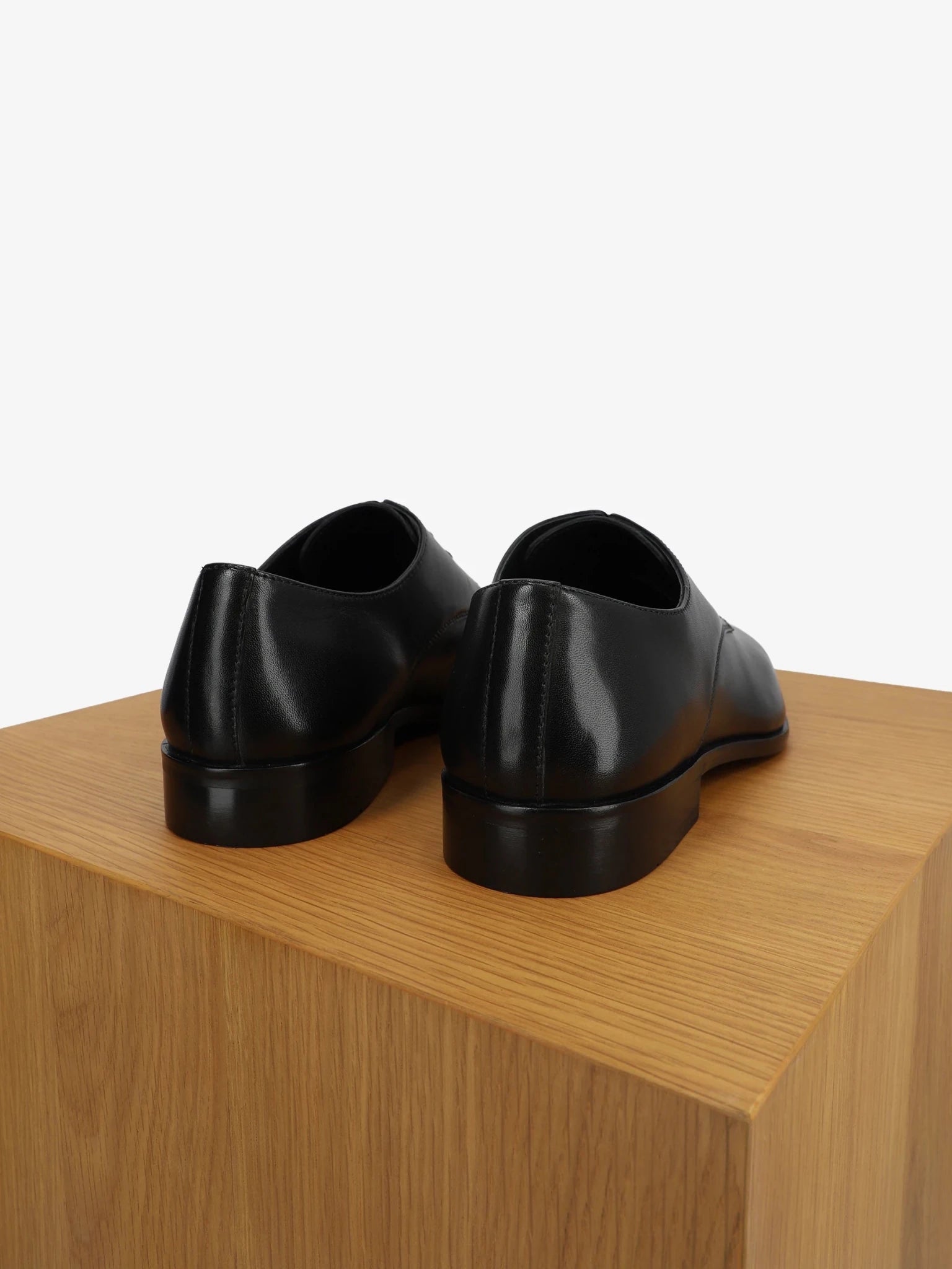 Black leather derby