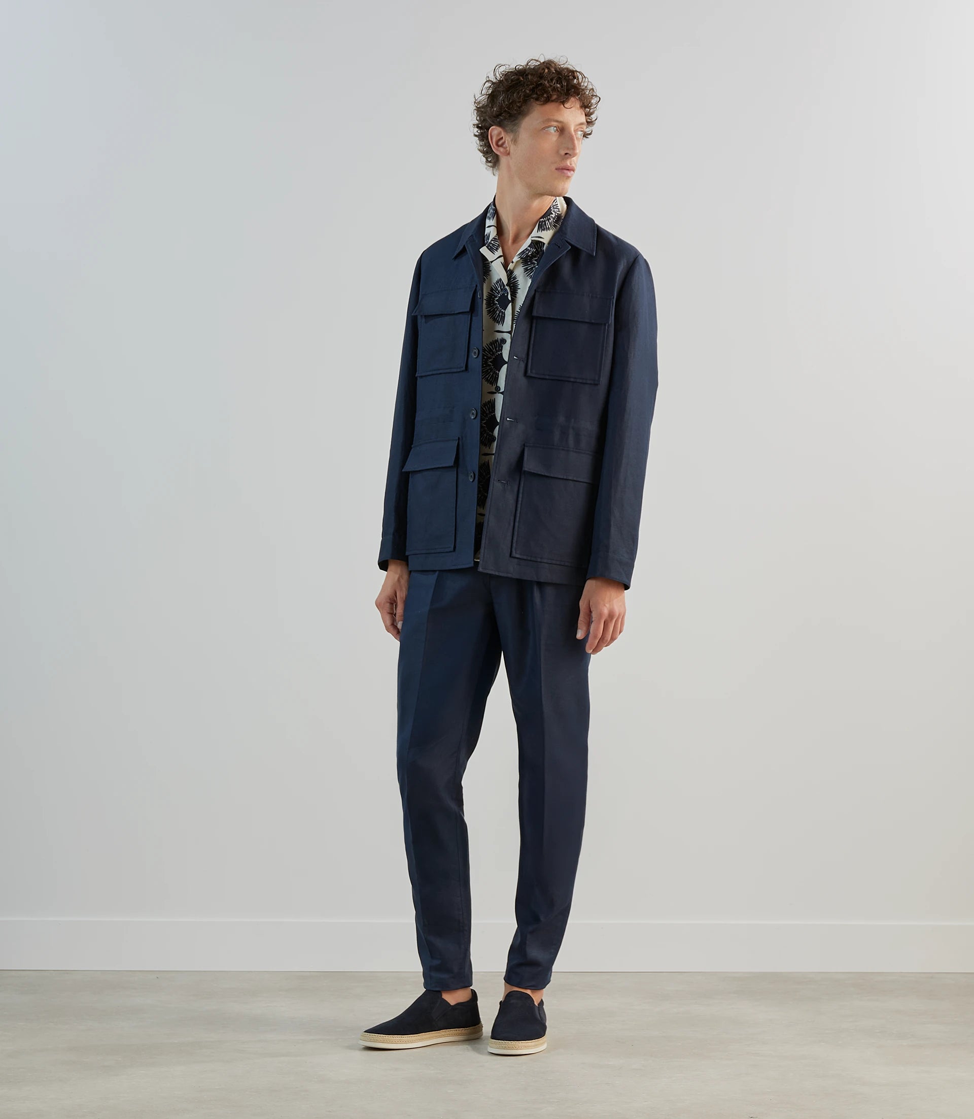 Pantalon casual avec cordon de serrage marine - IZAC