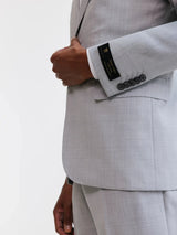 Costume 2 boutons 100% laine gris clair