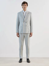 Light grey double-breasted suit