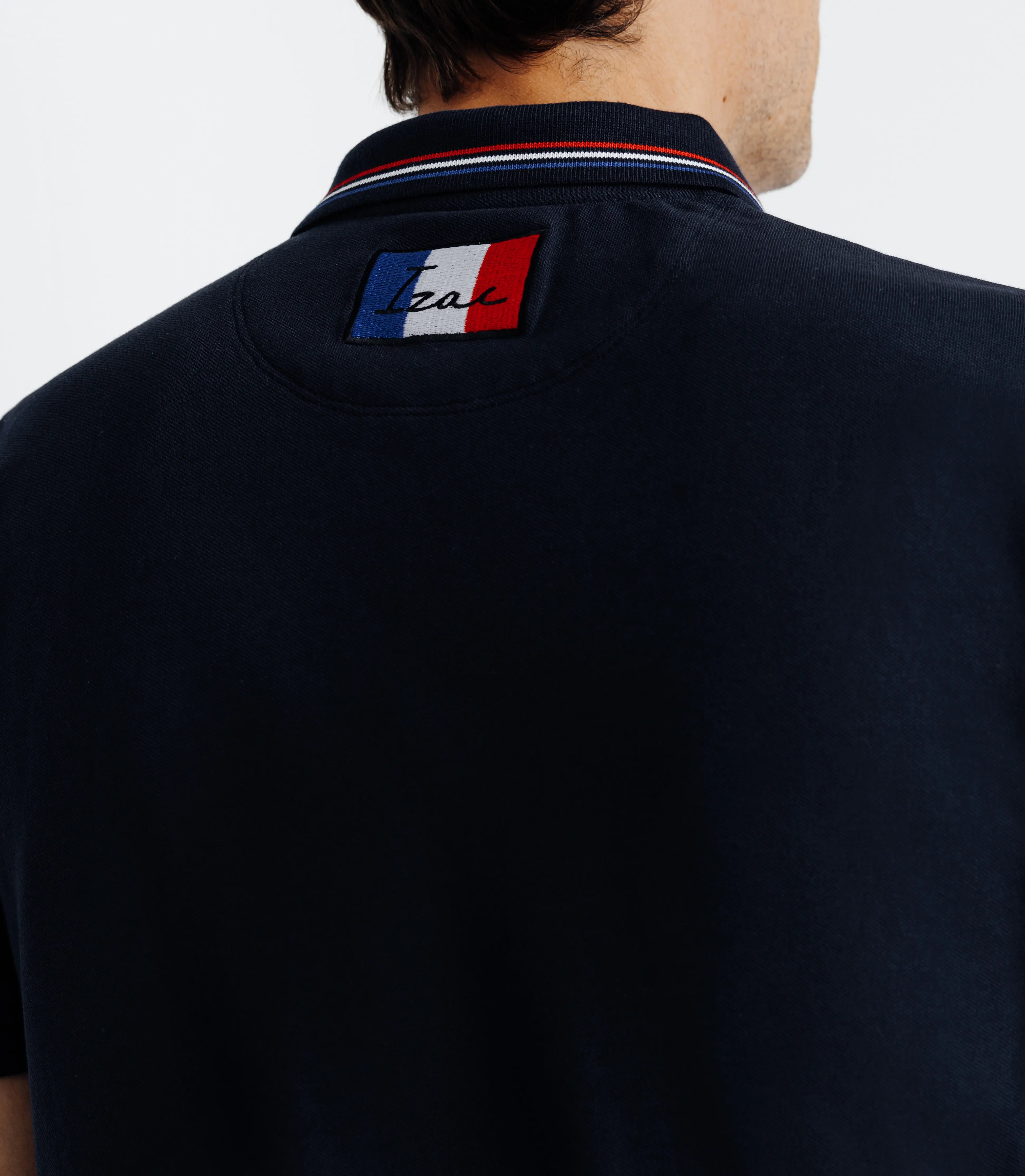 Polo piqué boutonné marine - IZAC