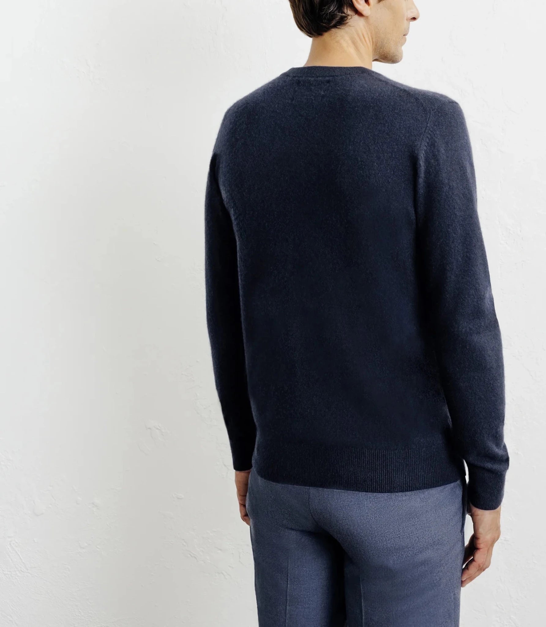 Pull col rond 100% cachemire marine - IZAC