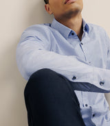 Chemise manches longue droite bleue